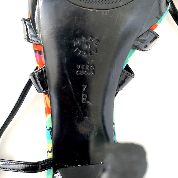 Casadei Sandal Black Patent Leather Strappy Slim Heel Open Toe Ankle Str… - Picture 11 of 11